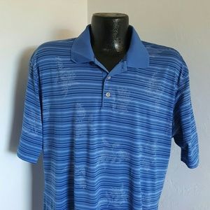 Tommy Bahama18 golf men blue stripes polo size XL
